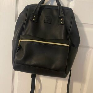 Black Leather Backpack
